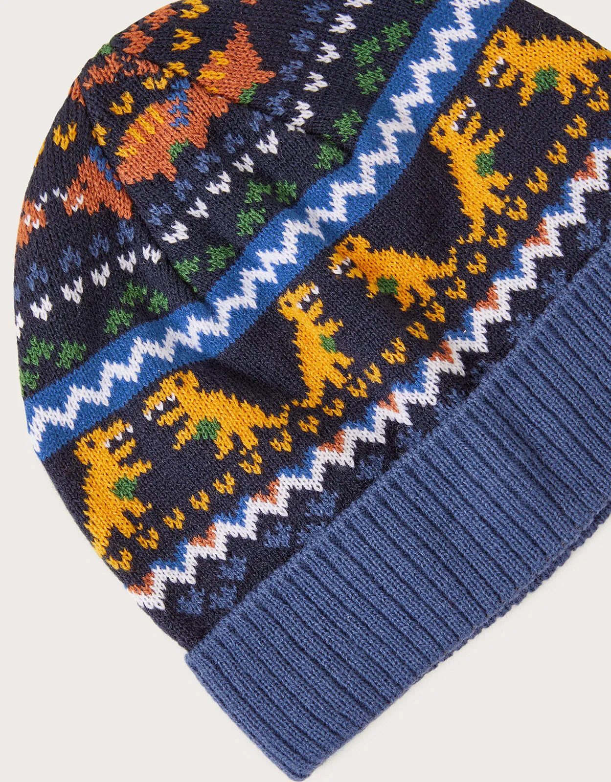 Dinosaur Fair Isle Beanie  Blue