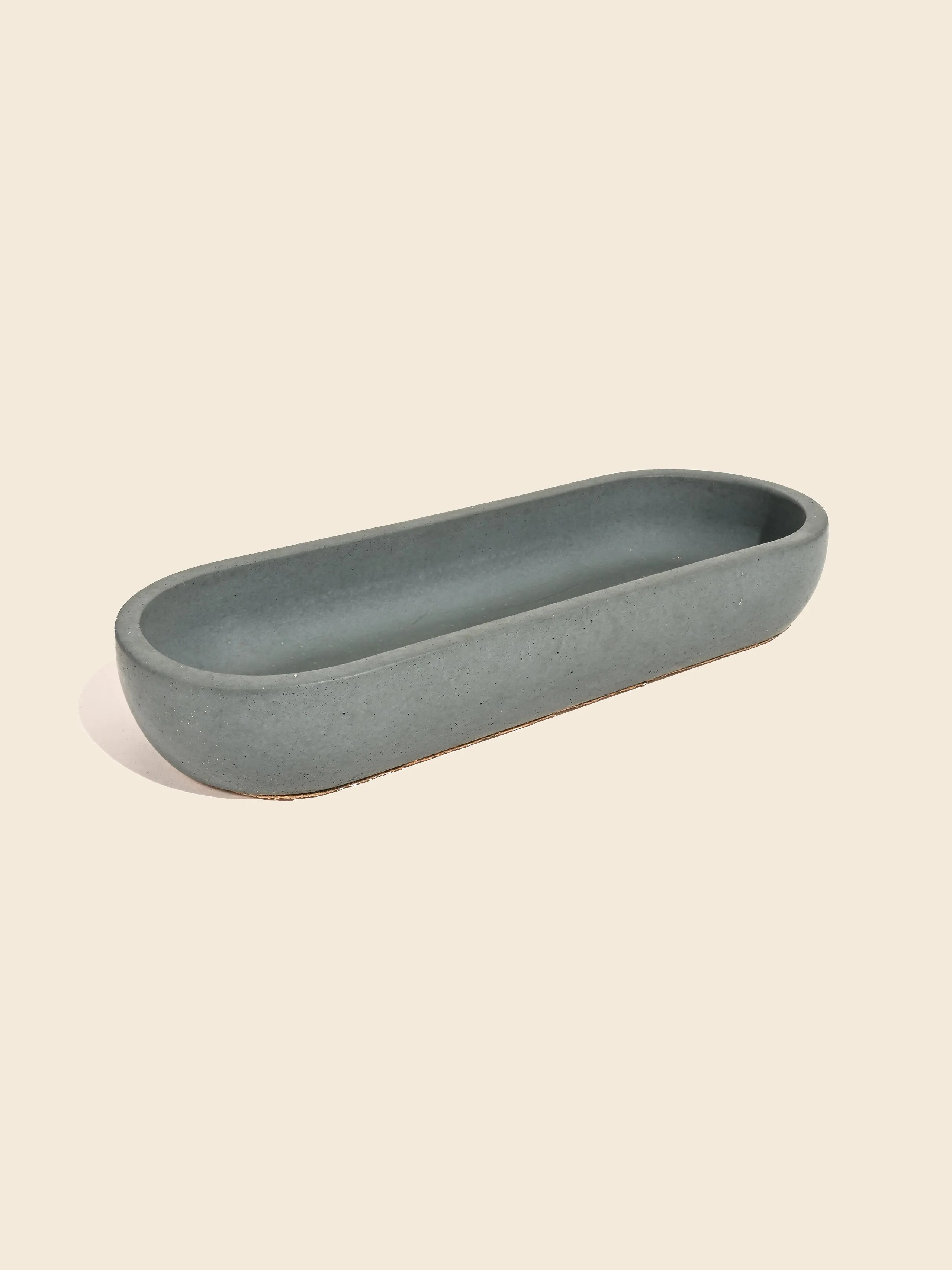 Elongated Oval Concrete Incense Burner