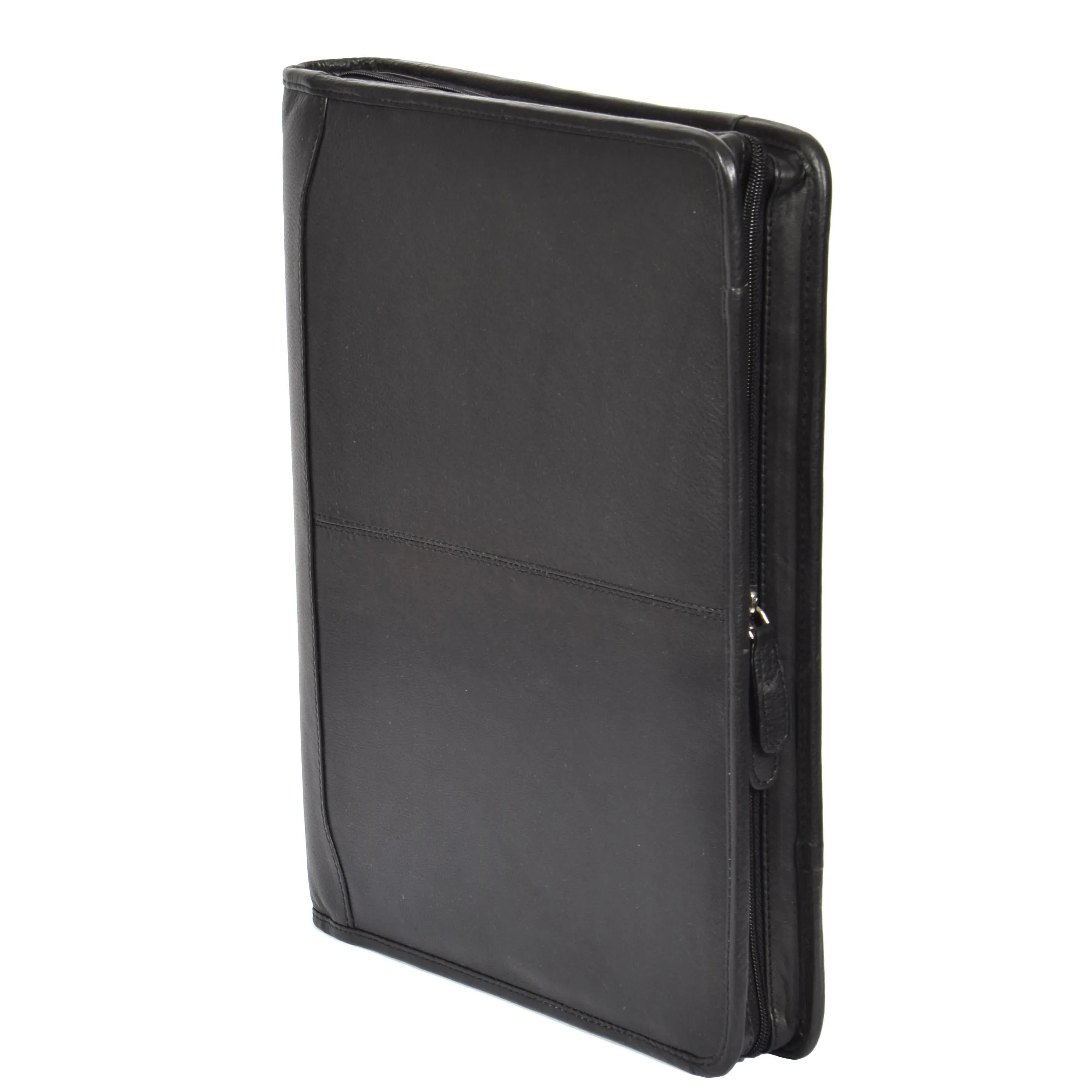 Luxury Leather Ring Binder Folio Case Braga Black