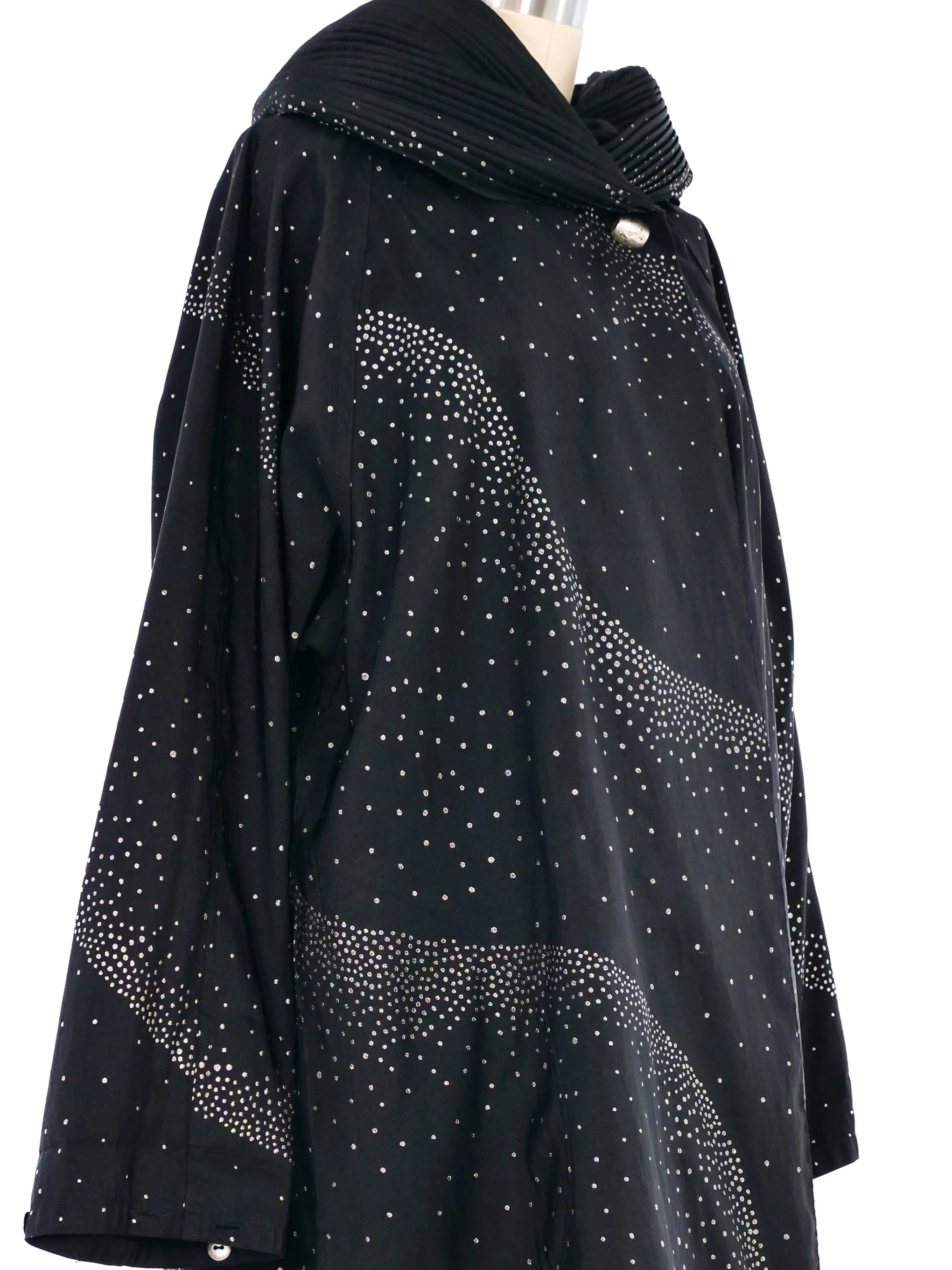 Metallic Spotted Nylon Opera Coat