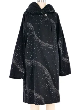 Metallic Spotted Nylon Opera Coat