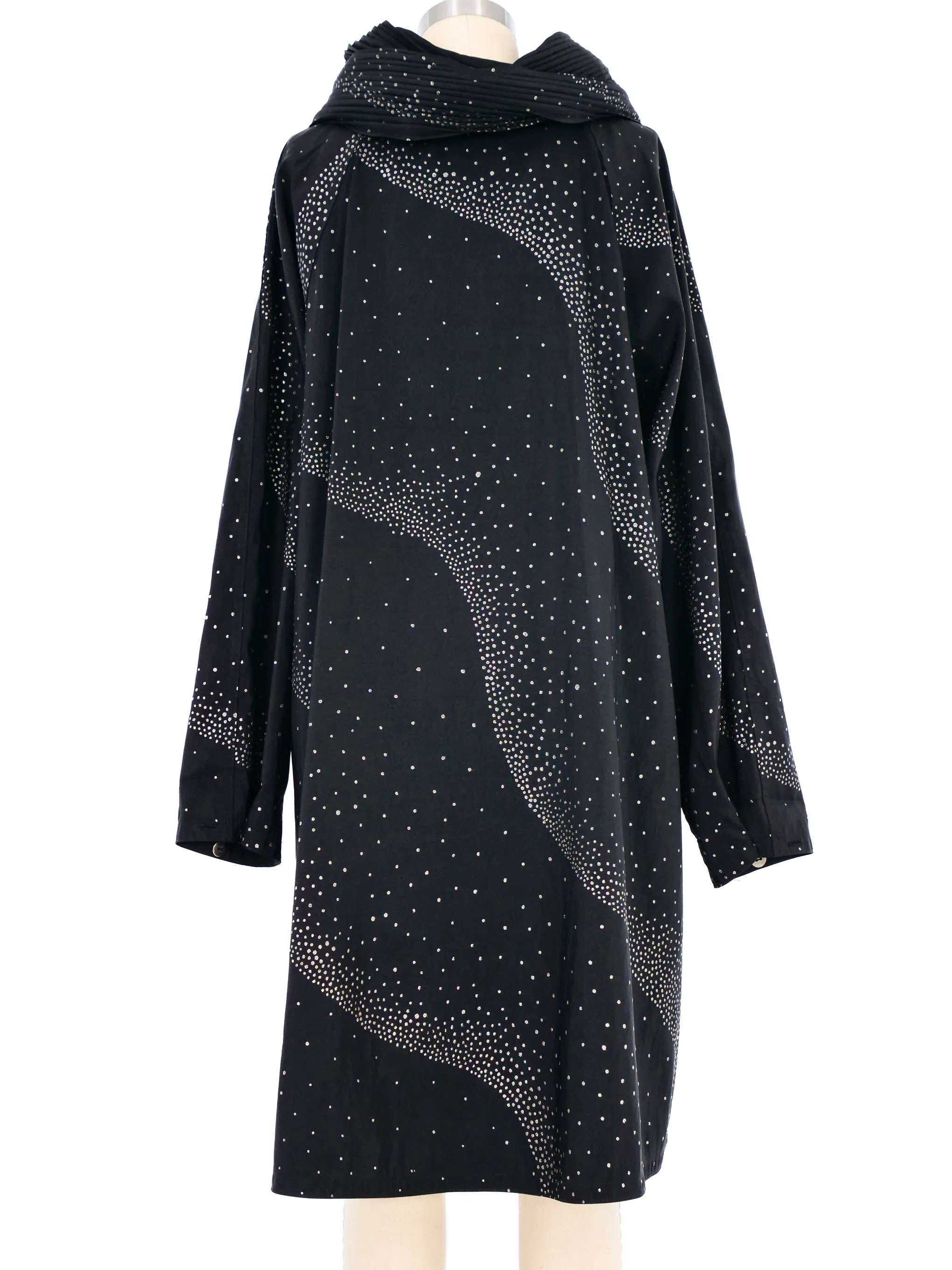 Metallic Spotted Nylon Opera Coat