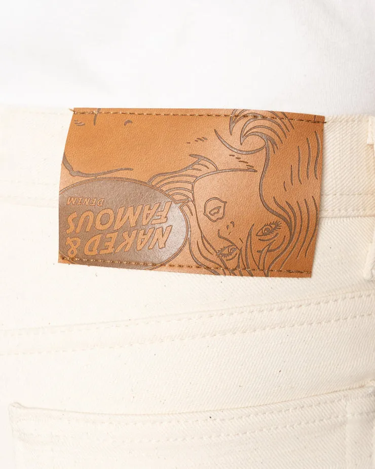 Naked & Famous Denim Weird Guy Regular Tapered Mens Jeans - Undyed Frankenstein Denim