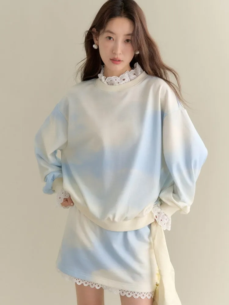 Sky Lace Sewat Nichi Gradation Tops＆Skirt