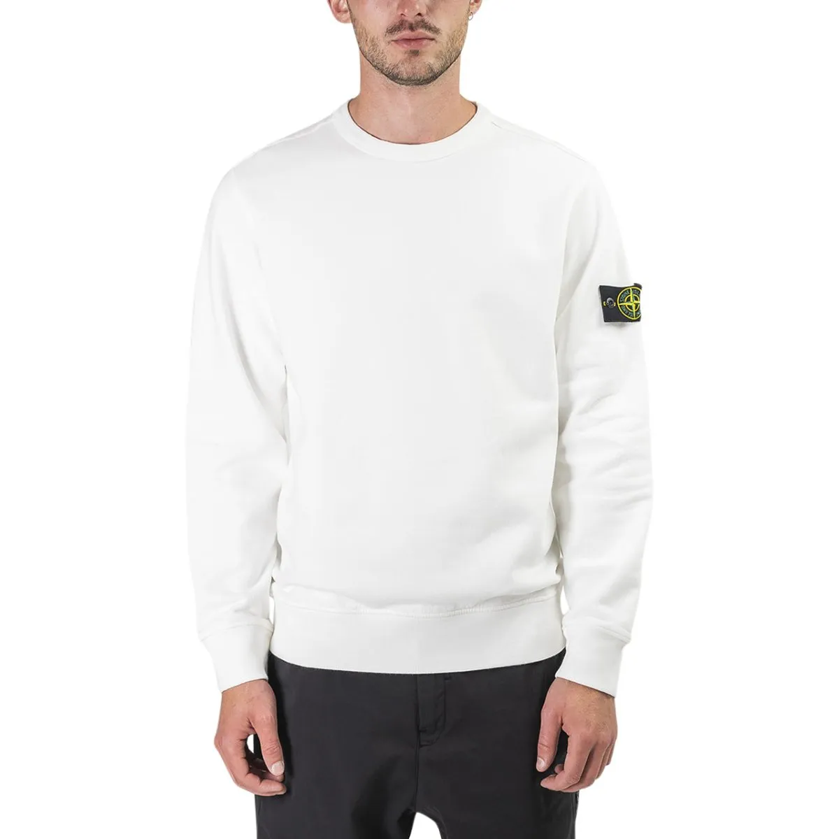 Stone Island Fleece Sweat Shirt (White)