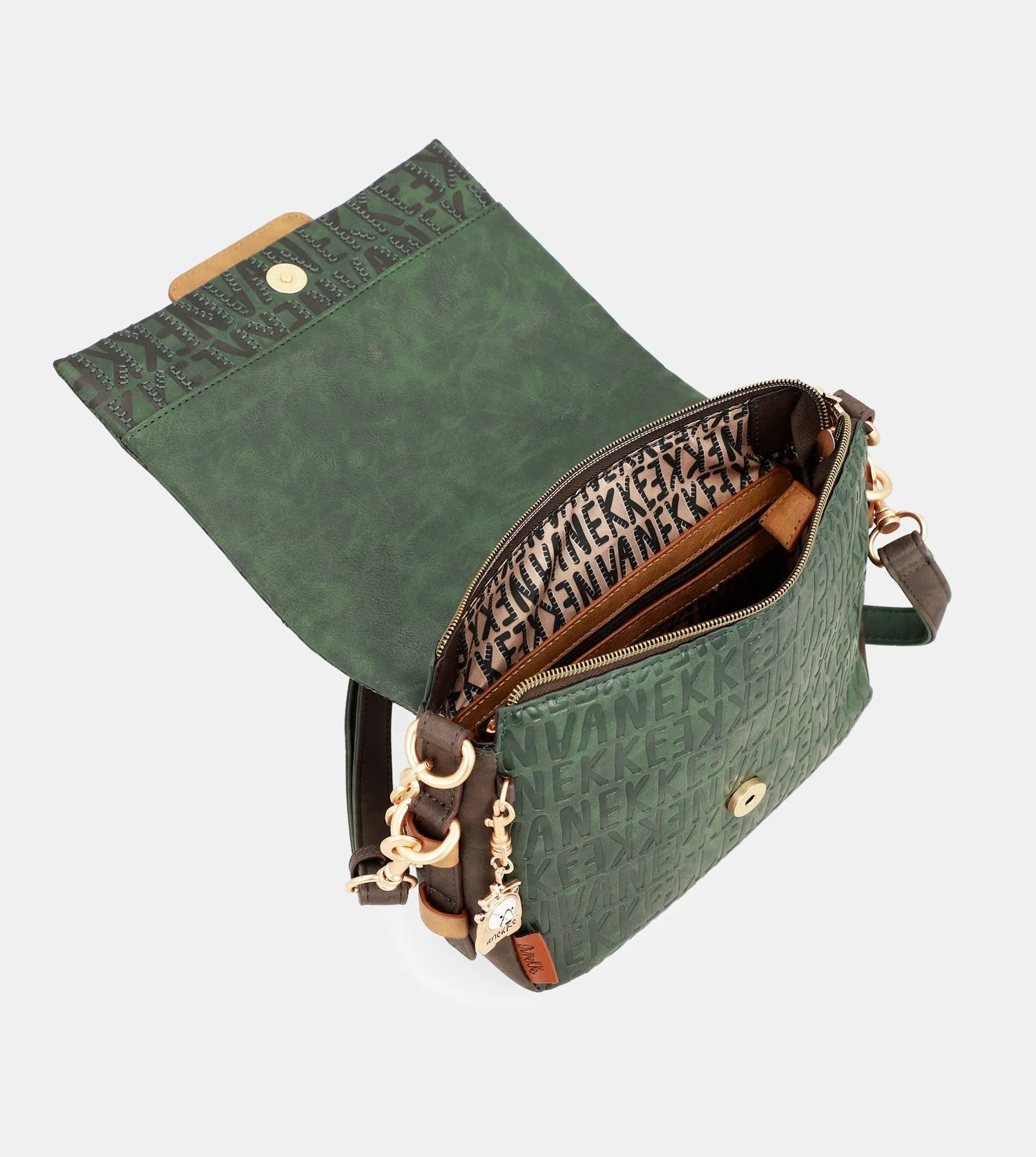 Urban green flap shoulder bag