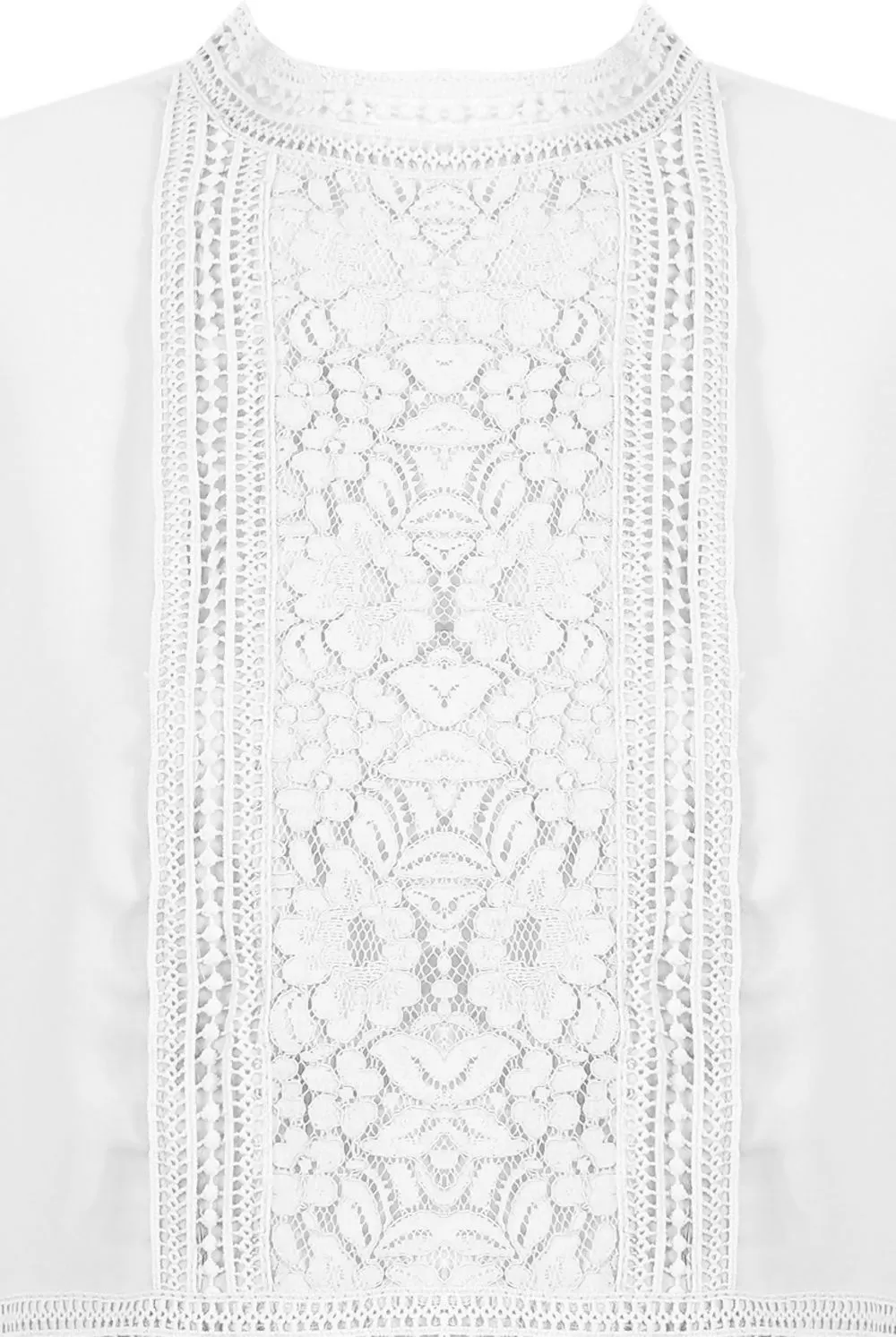 White Lace Trim Peplum Tops