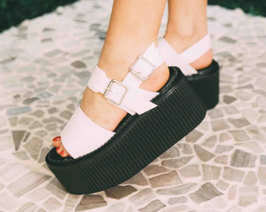 White Patent Strato Sandal